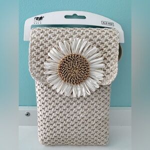 Ale-Hop cross body phone bag, sunflower, beige, new with tags